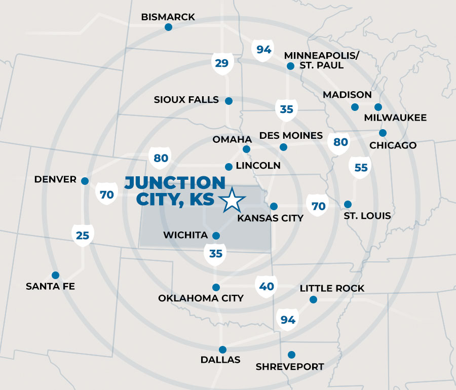 Junction City, KS national map