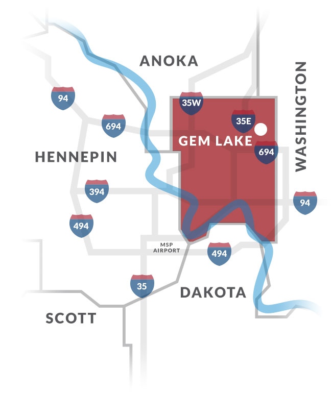 gem lake mn map