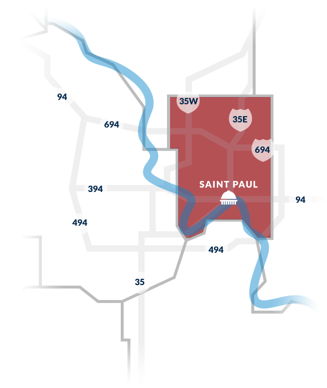 saint paul, mn map