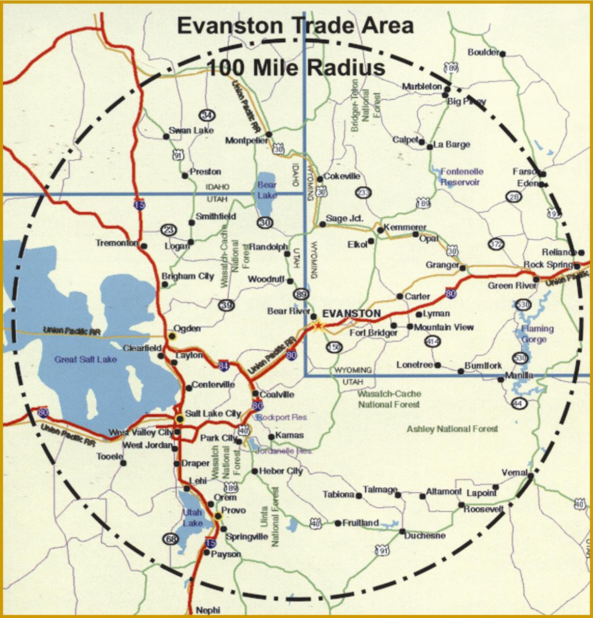 evanston trade area