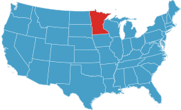 usa map showing location of minnesota