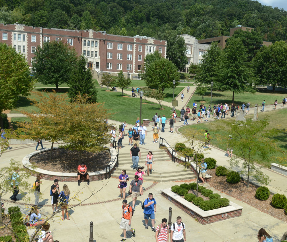 students on school campus