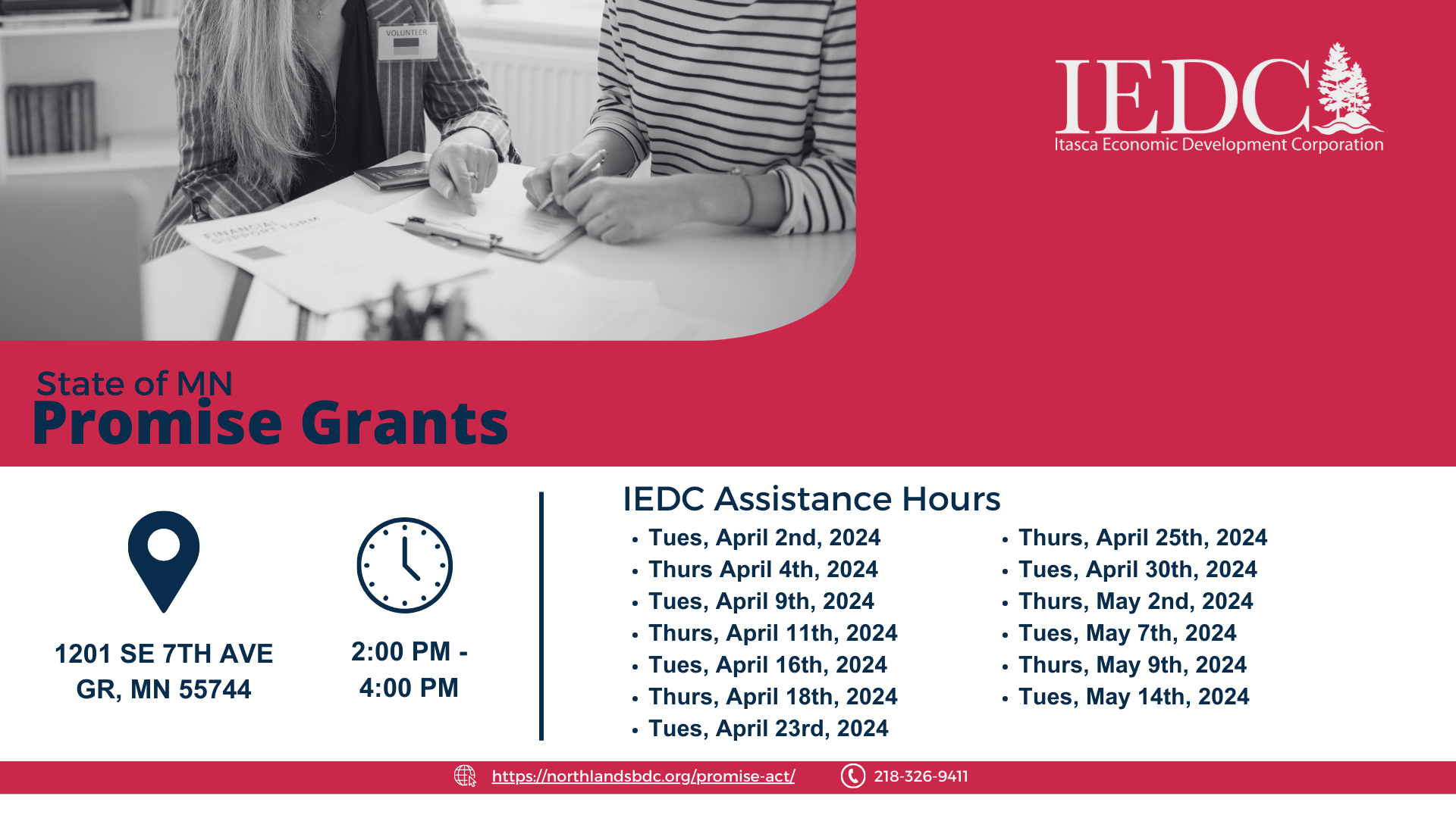 Event Promo Photo For IEDC Promise Grant Assistance Hours