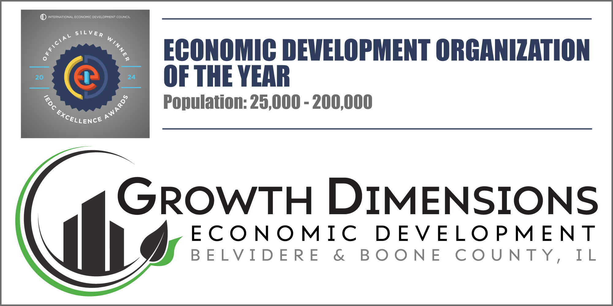 Growth Dimensions Receives 2024 Economic Development Organization of the Year Award Photo