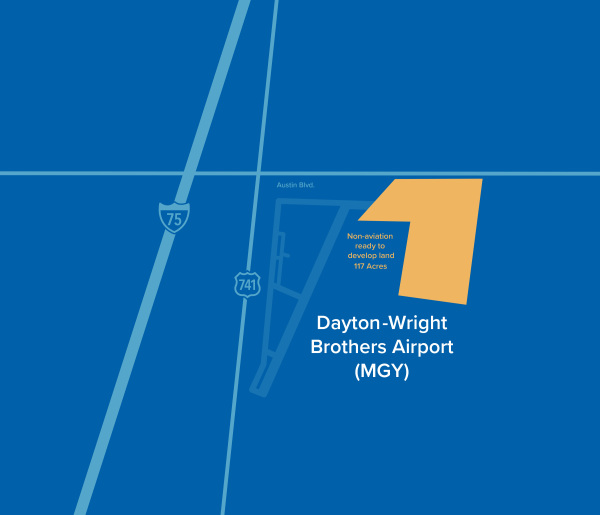 MGY dayton airport available land