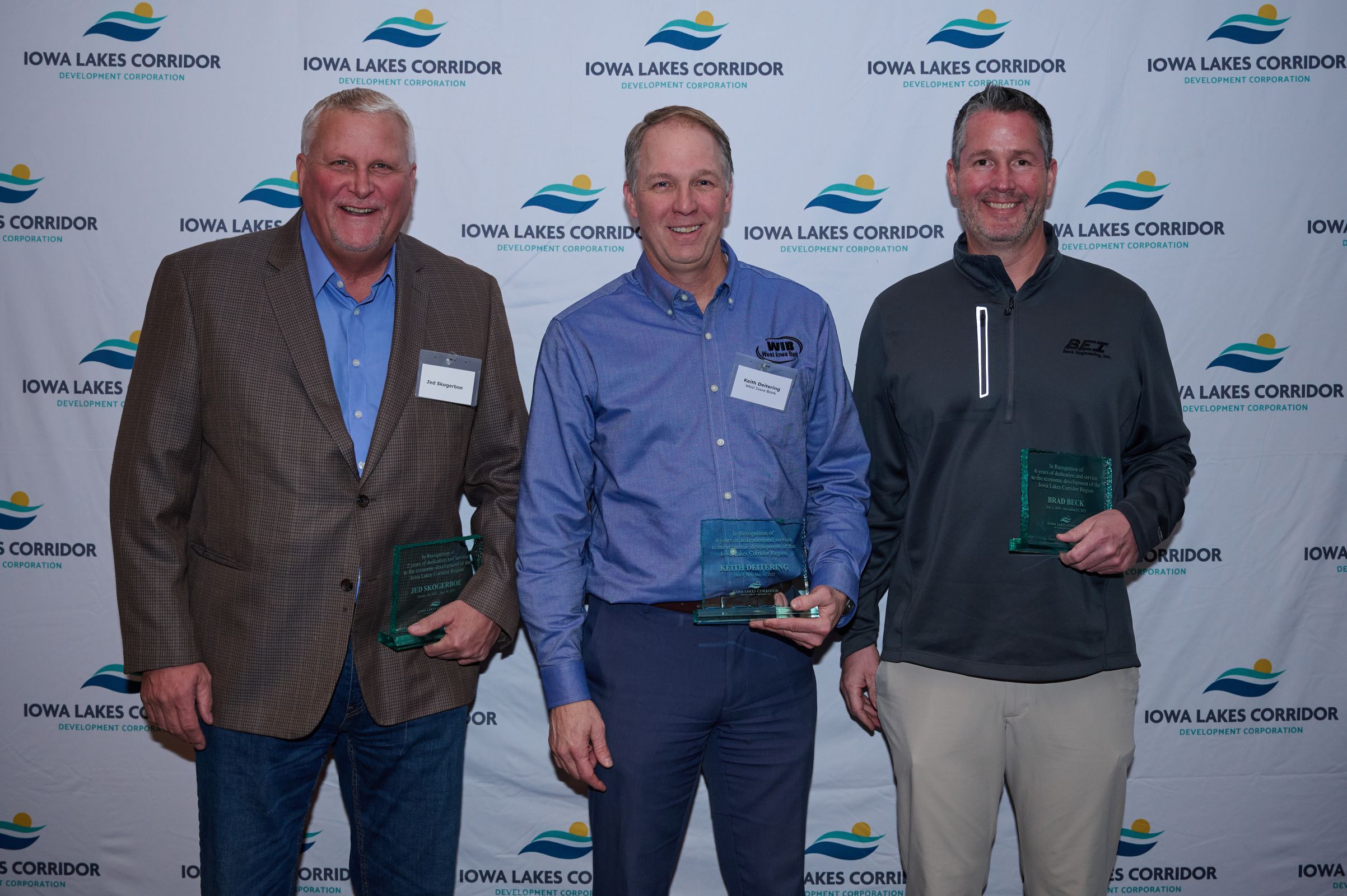 Outgoing Board Members: Jed Skogerboe, Keith Deitering, and Brad Beck