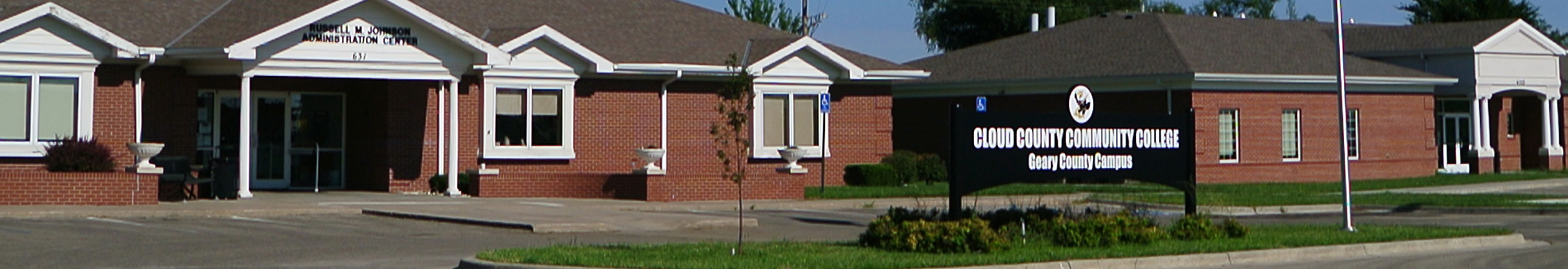 cloud county community college building and sign