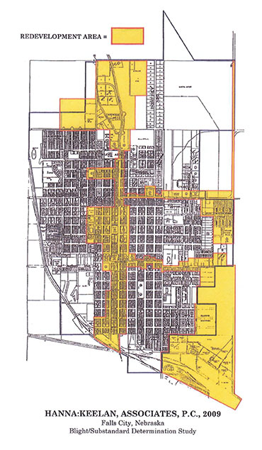 falls city tif map