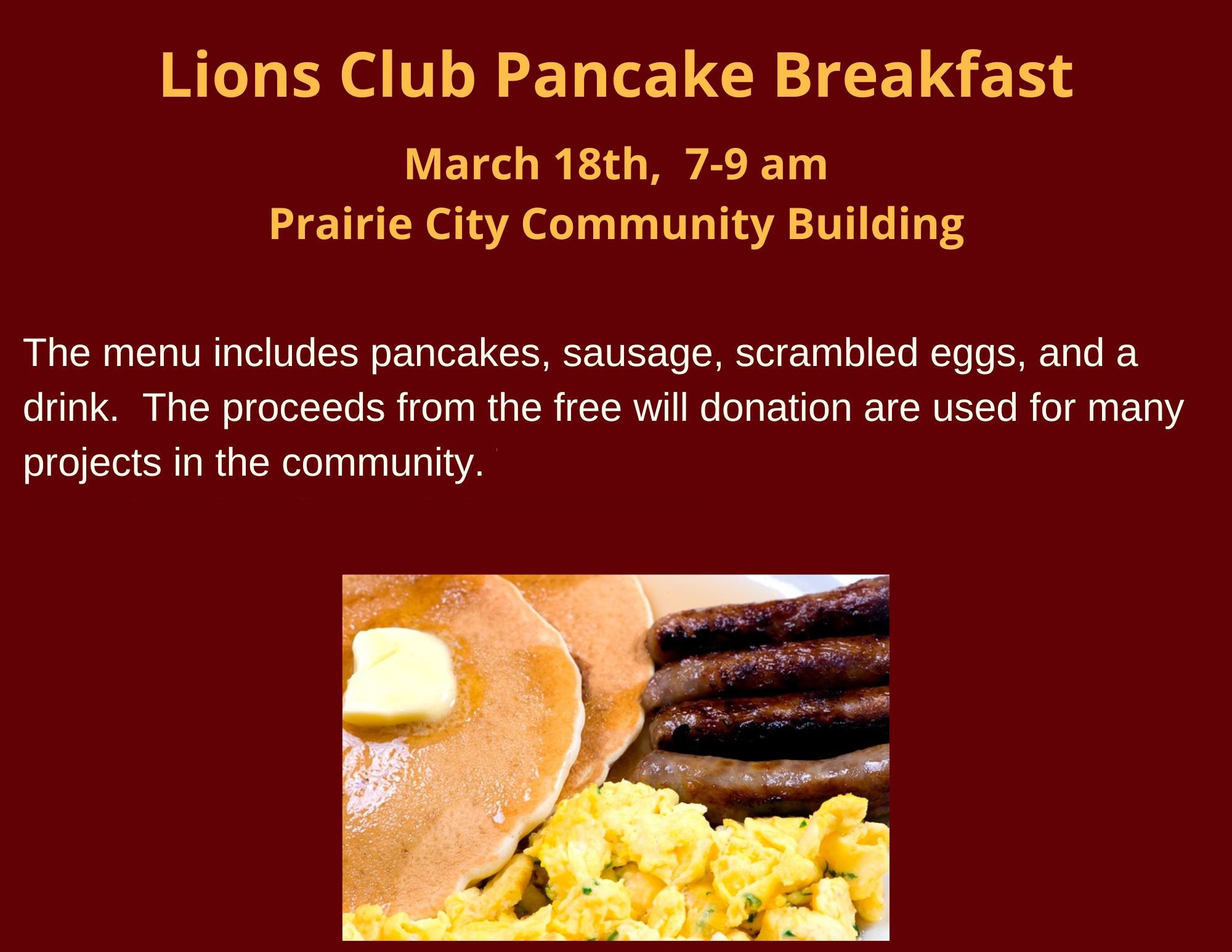 Event Promo Photo For Lions Club Pancake Breakfast