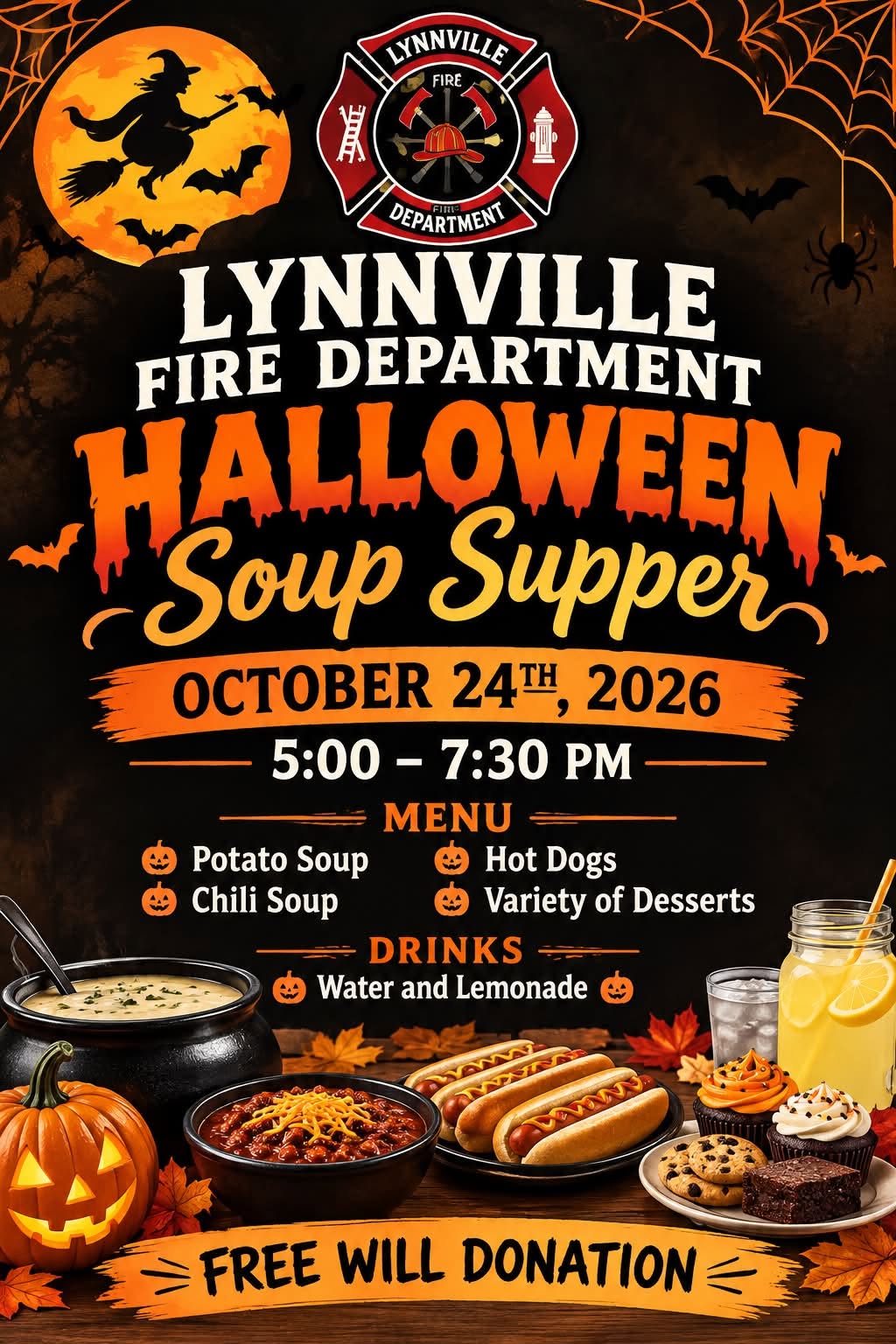 Lynnville Fire Department Halloween Soup Supper poster