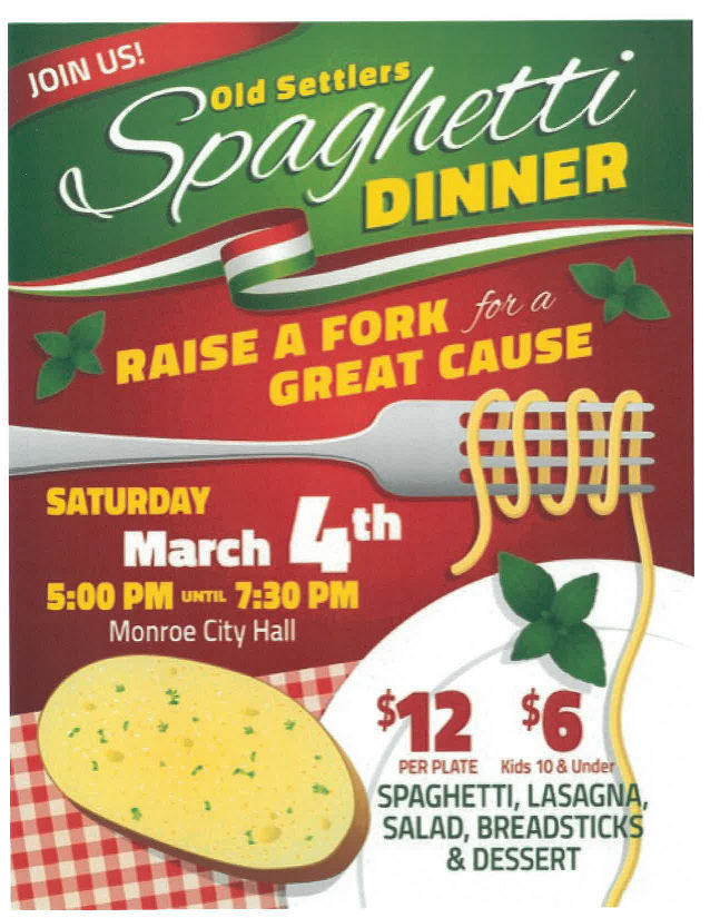 Event Promo Photo For Monroe Old Settlers Spaghetti Dinner