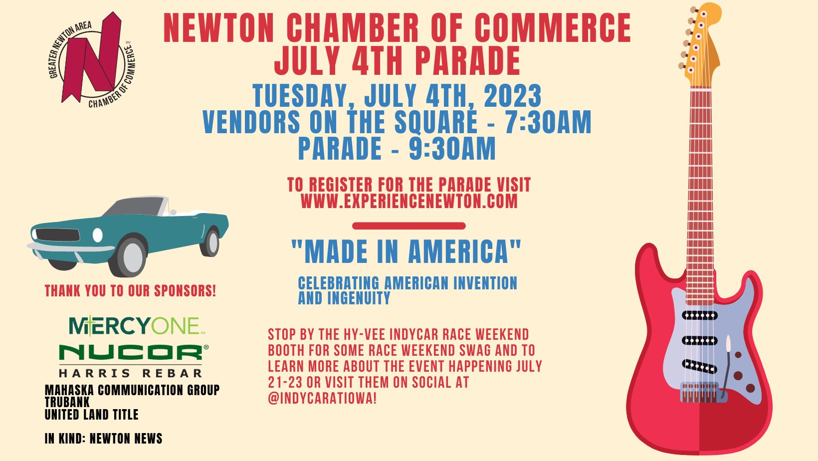 Event Promo Photo For Newton Chamber of Commerce July 4th Parade