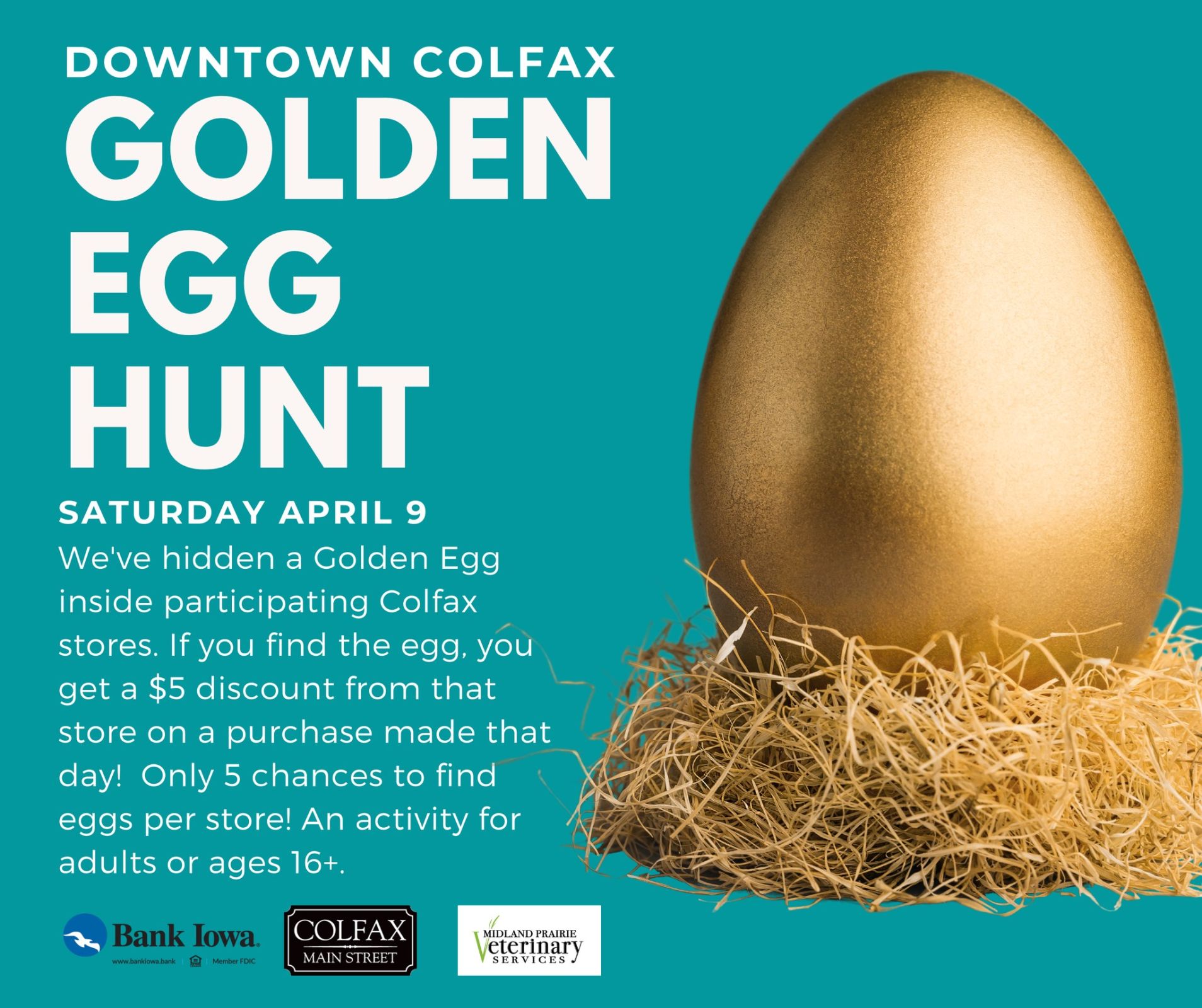 Event Promo Photo For Downtown Colfax Golden Egg Hunt For Adults