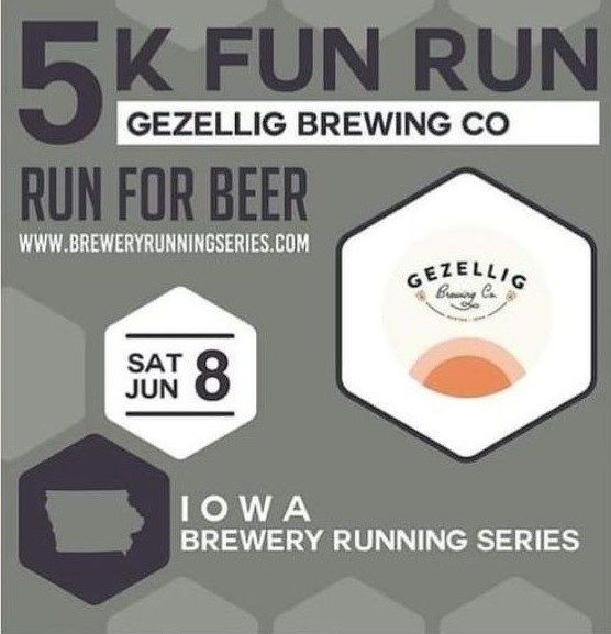 Event Promo Photo For Iowa Brewery Running Series™ 5K  at Gezellig Brewing
