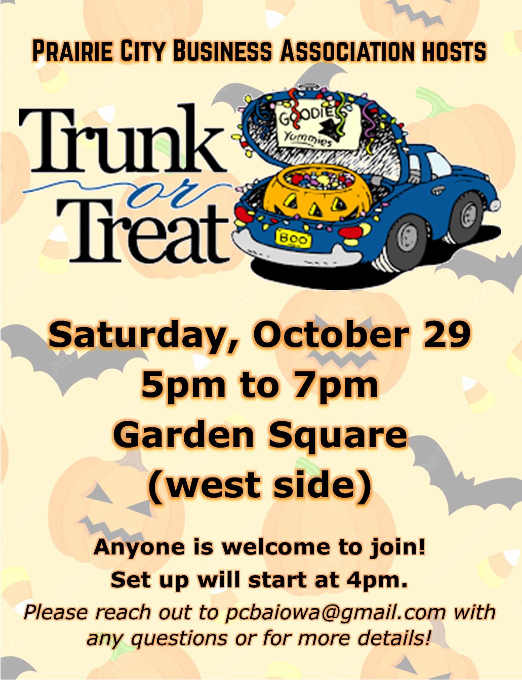 Event Promo Photo For Prairie City Business Association Trunk or Treat