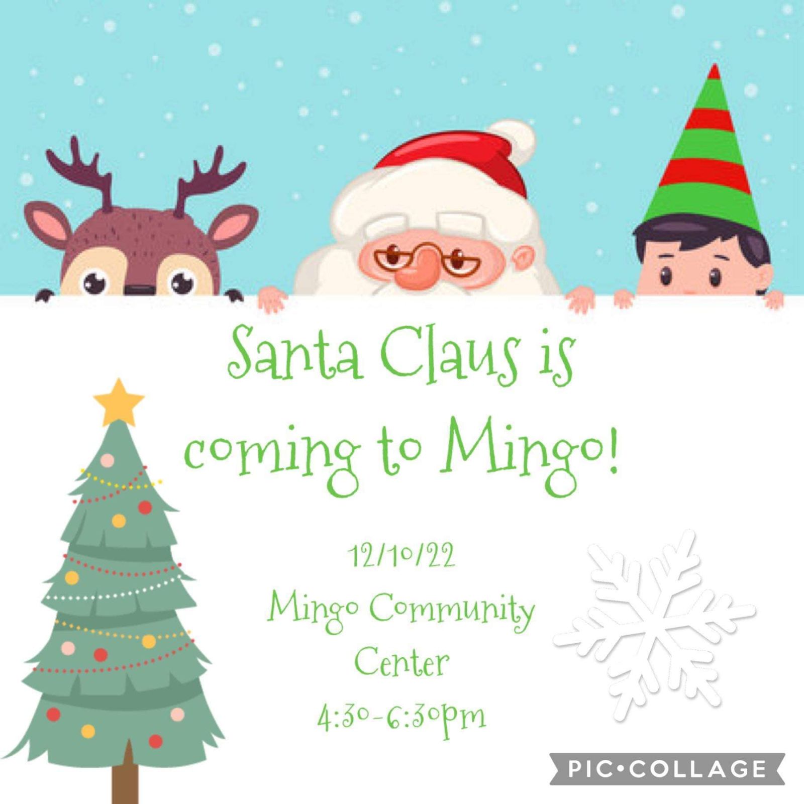 Event Promo Photo For Santa Visit to Mingo