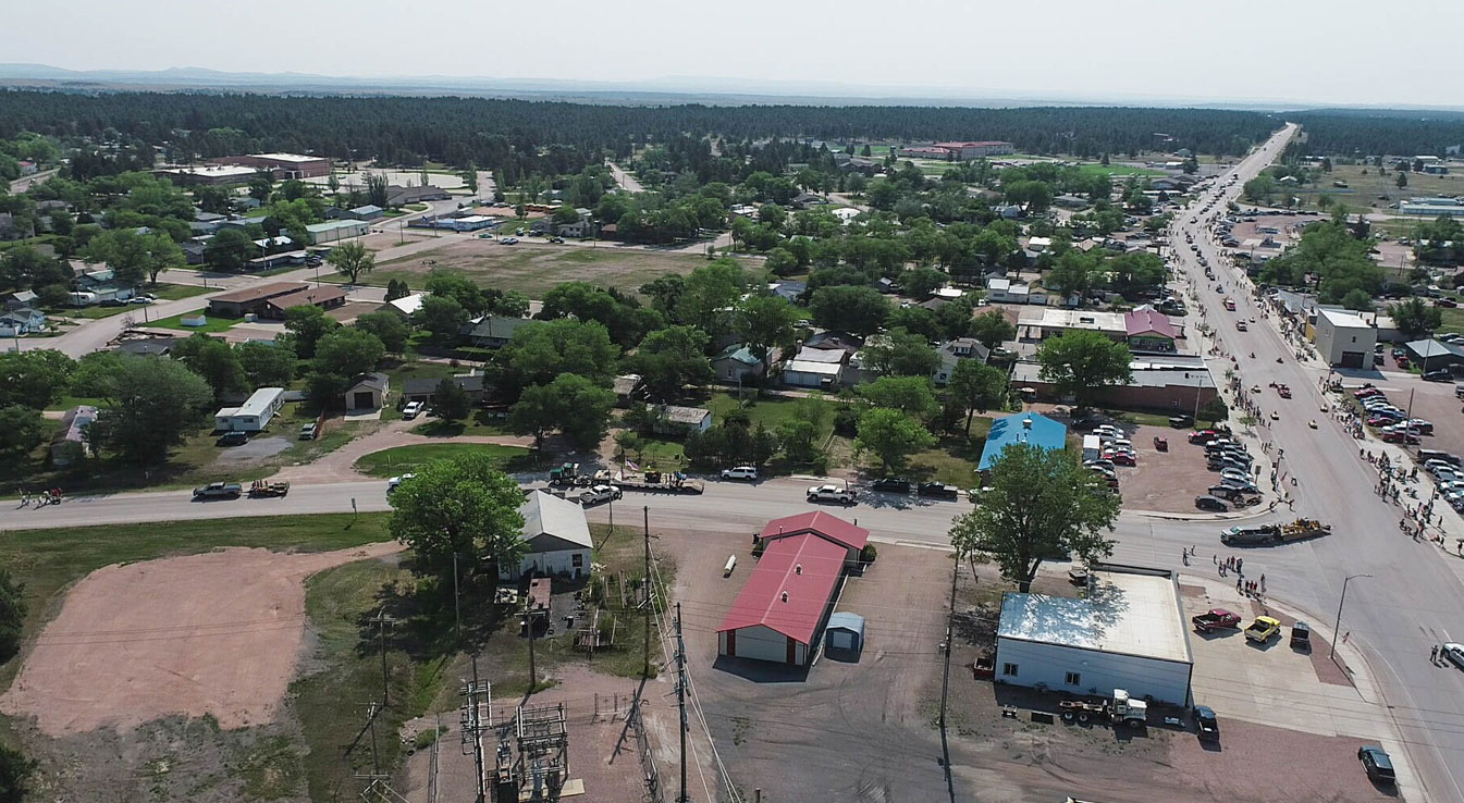 aerial view of Upton, WY