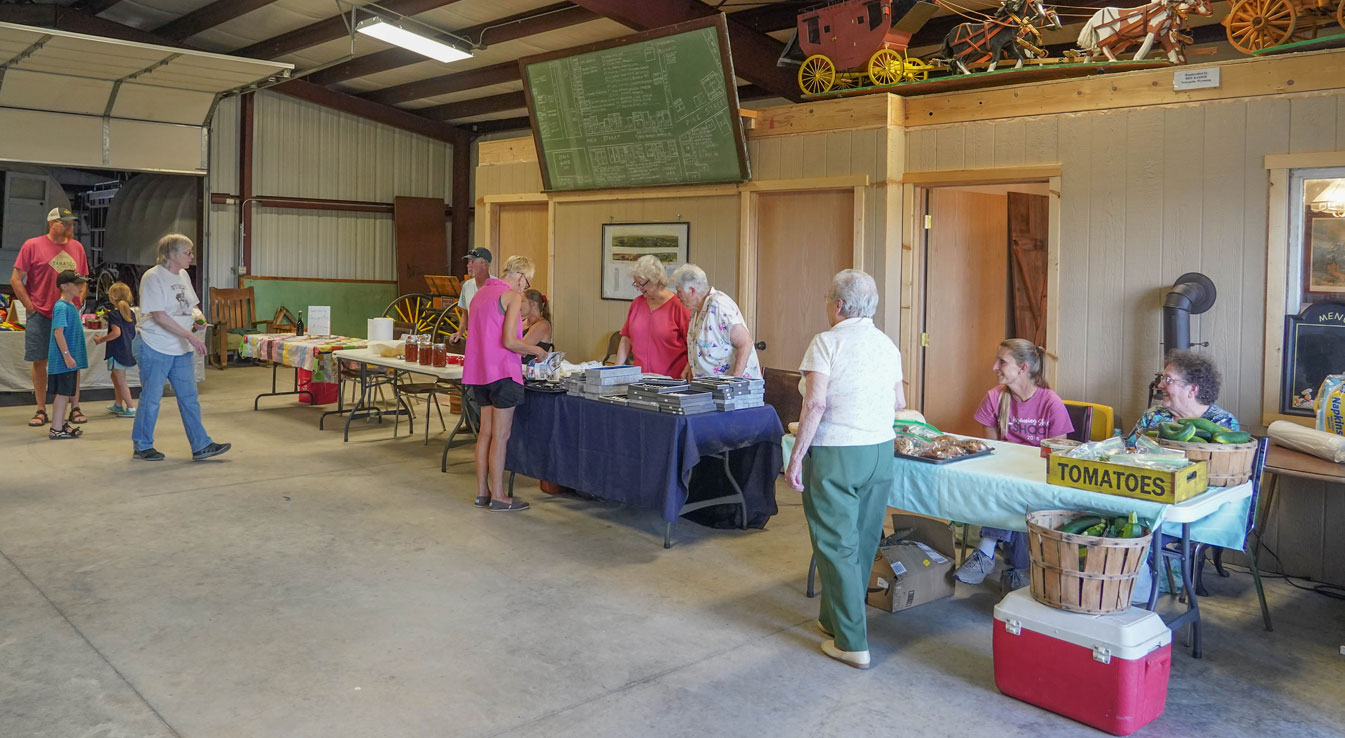 volunteers at community event