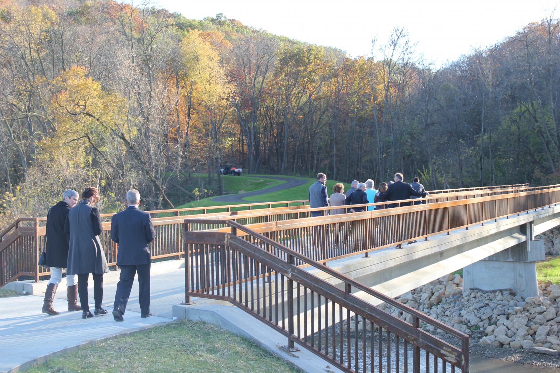 Governor takes tour as hiking trail, bridge officially opened in Bellevue Photo