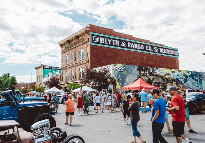 street fair in Evanston, WY