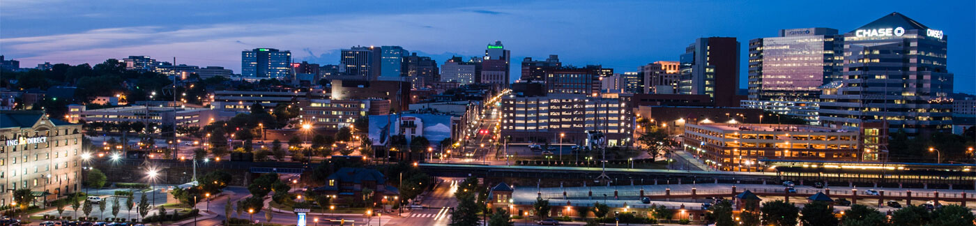 Wilmington skyline at night