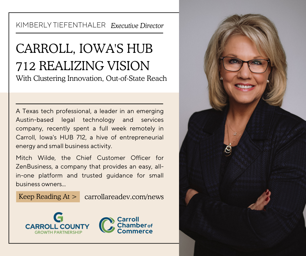 Carroll, Iowa's HUB 712 realizing vision with clustering innovation, out-of-state reach Photo - Click Here to See