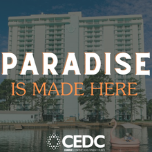 Click the Paradise is Made Here  Featuring Margaritaville Lake Resort slide photo to open
