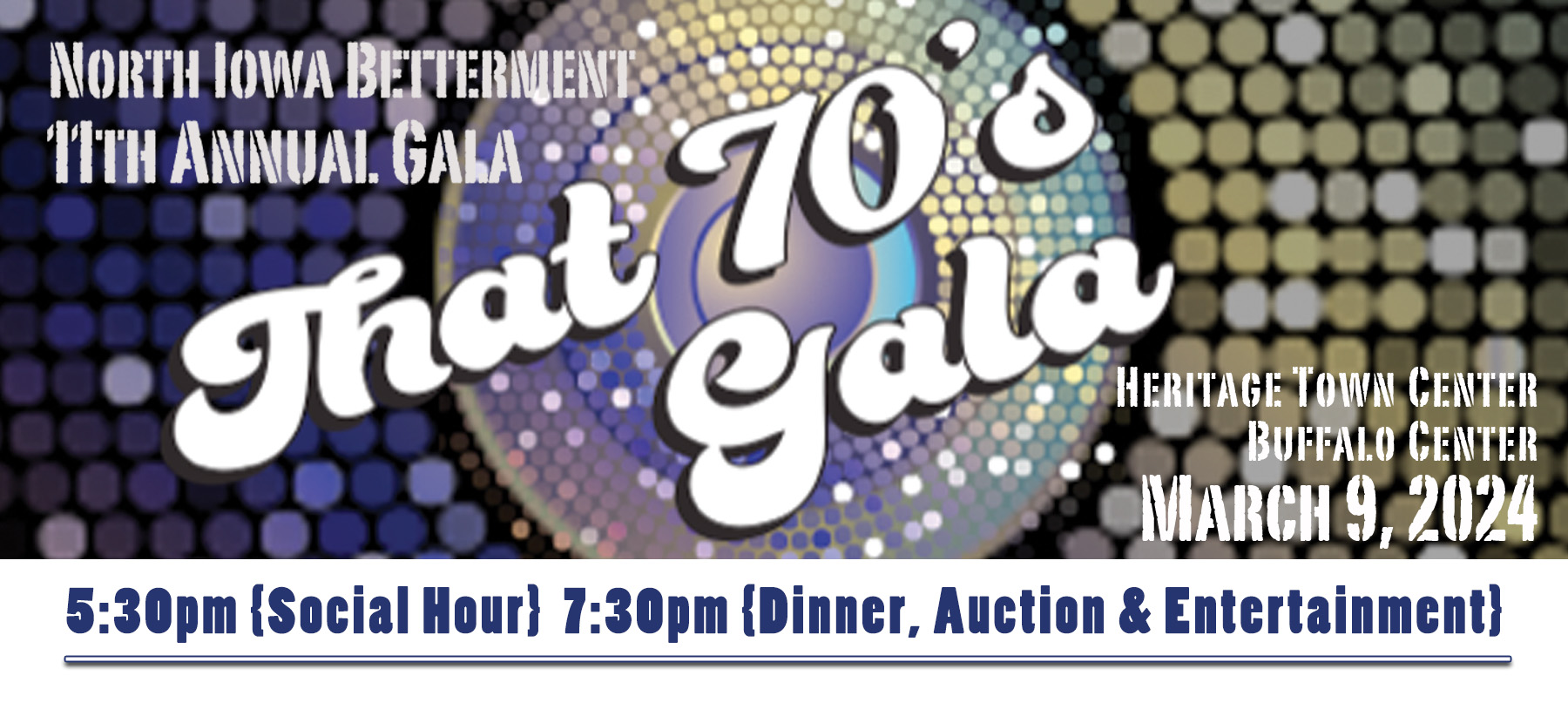 Event Promo Photo For North Iowa Betterment "That '70s Gala"