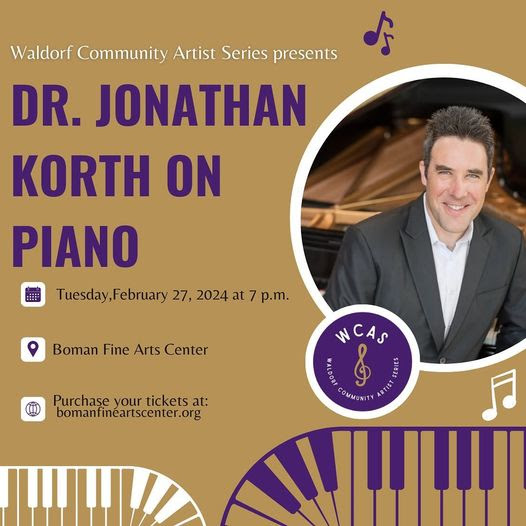 Event Promo Photo For Dr. Jonathan Korth on Piano