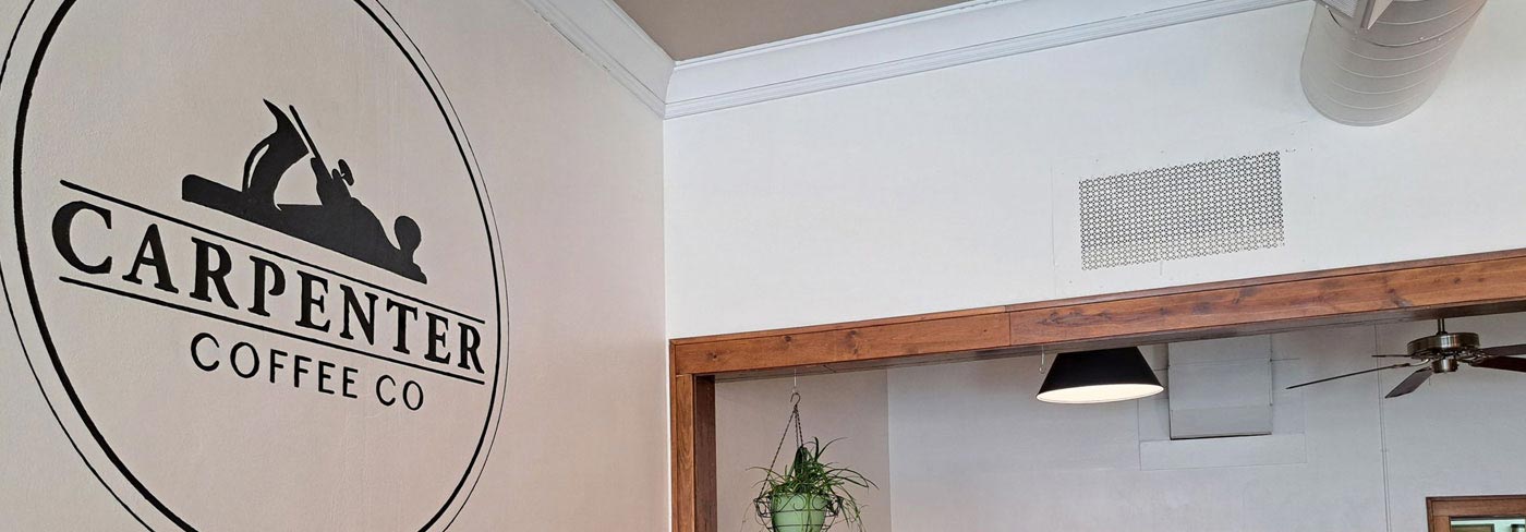 carpenter coffee sign