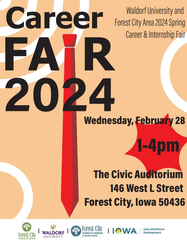 Visit the Waldorf University and Forest City Area Spring Career and Internship Fair this Wednesday Photo - Click Here to See