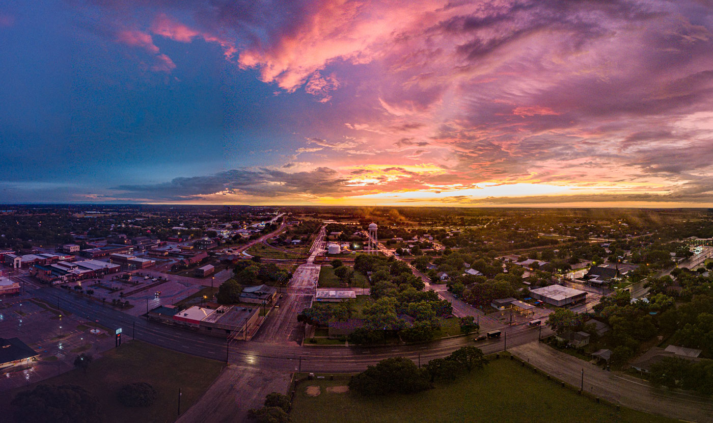 aerial view of Giddings, TX