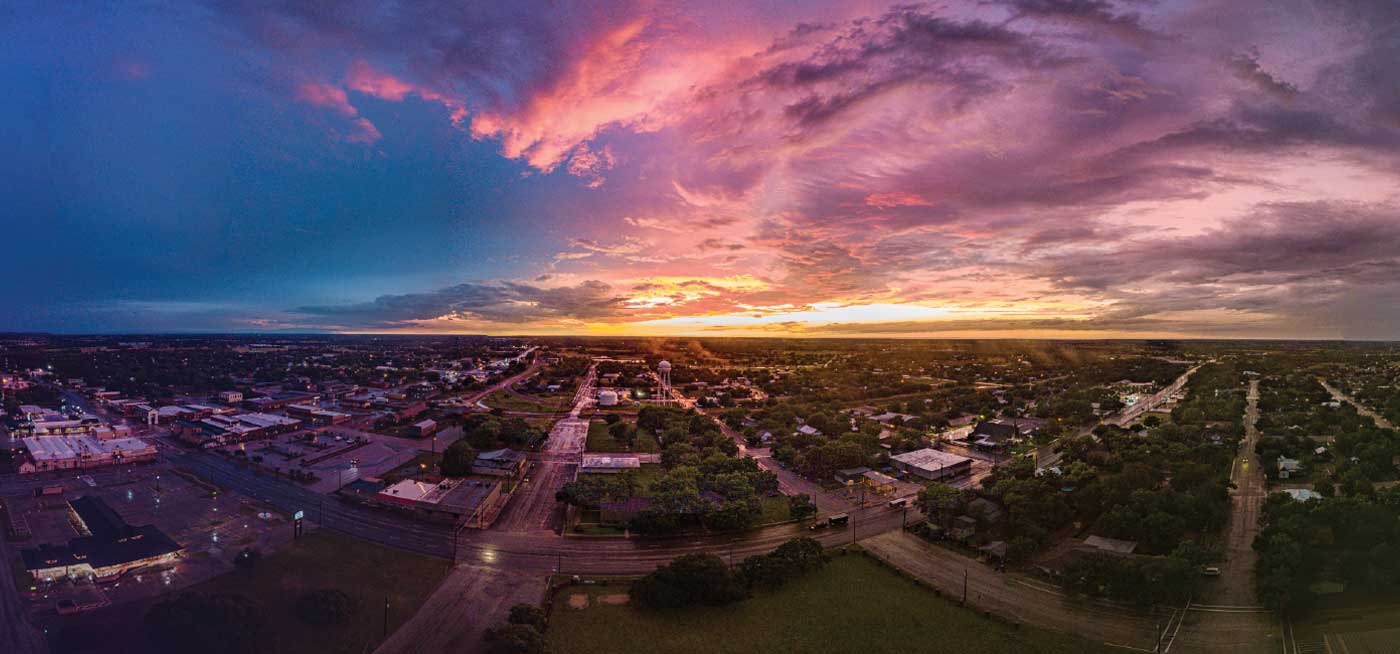 sunset over Giddings, TX