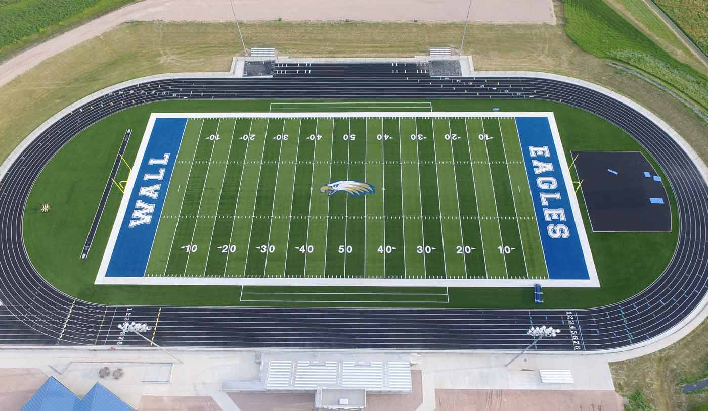Wall Eagles football field from above