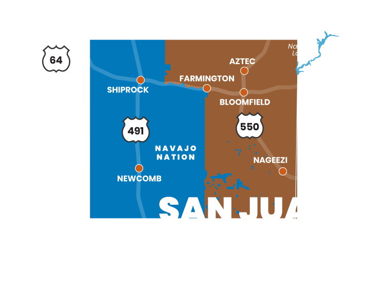 Regional map of 4CED, New Mexico