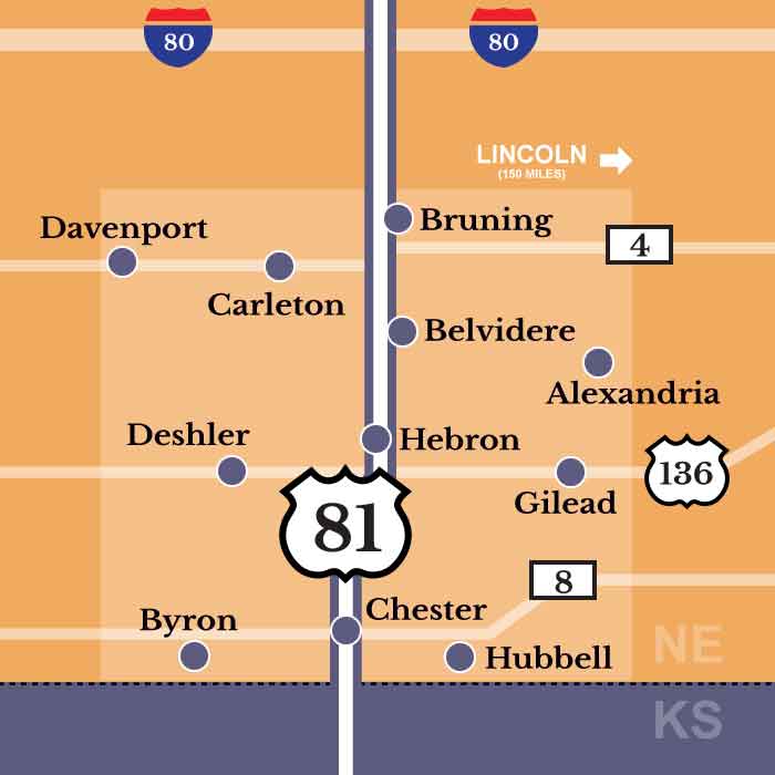 Lincoln regional map.
