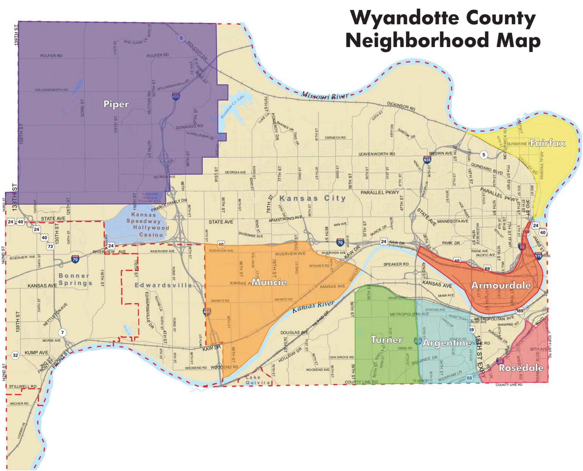 Wyandotte County Neighborhood Map