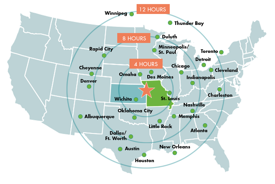 usa distance map