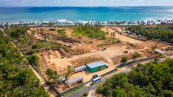 caribbean shoreline construction site