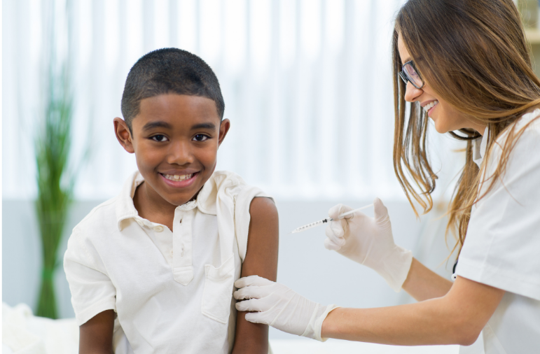 boy getting a vaccine
