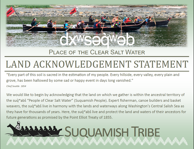 Suquamish Tribe - Land Acknowlegement