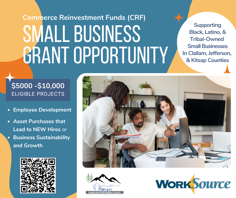 Small Business Grants to support small businesses owned by Black, Latino, and Tribal individuals in Clallam, Jefferson, and Kitsap Counties Photo