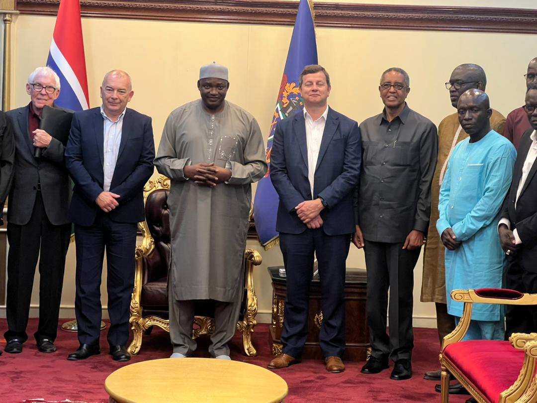 Click the President Barrow receives in audience Osprey investment mission facilitated by GiEPA at the Statehouse in Banjul. Slide Photo to Open