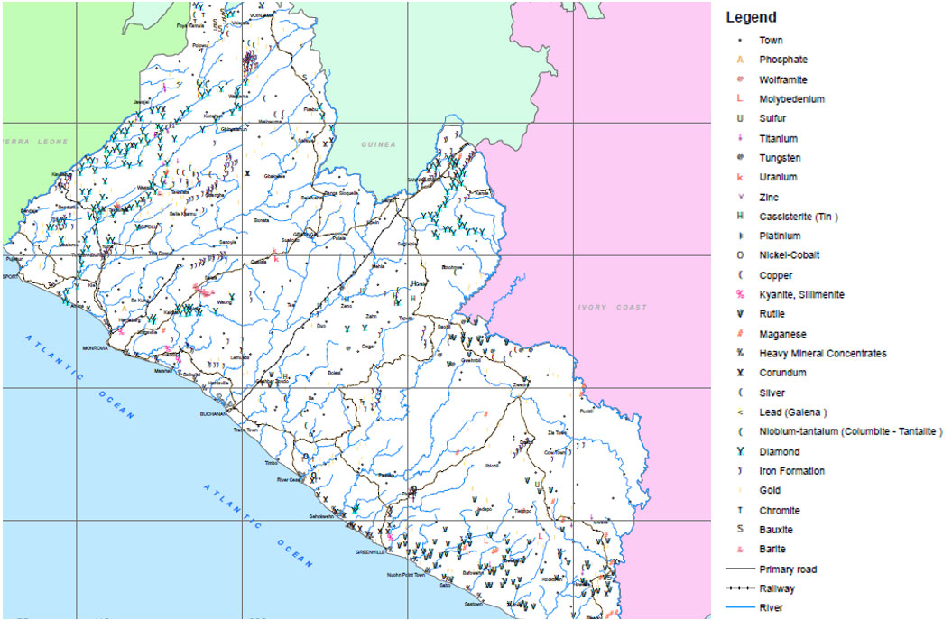 mineral deposit map