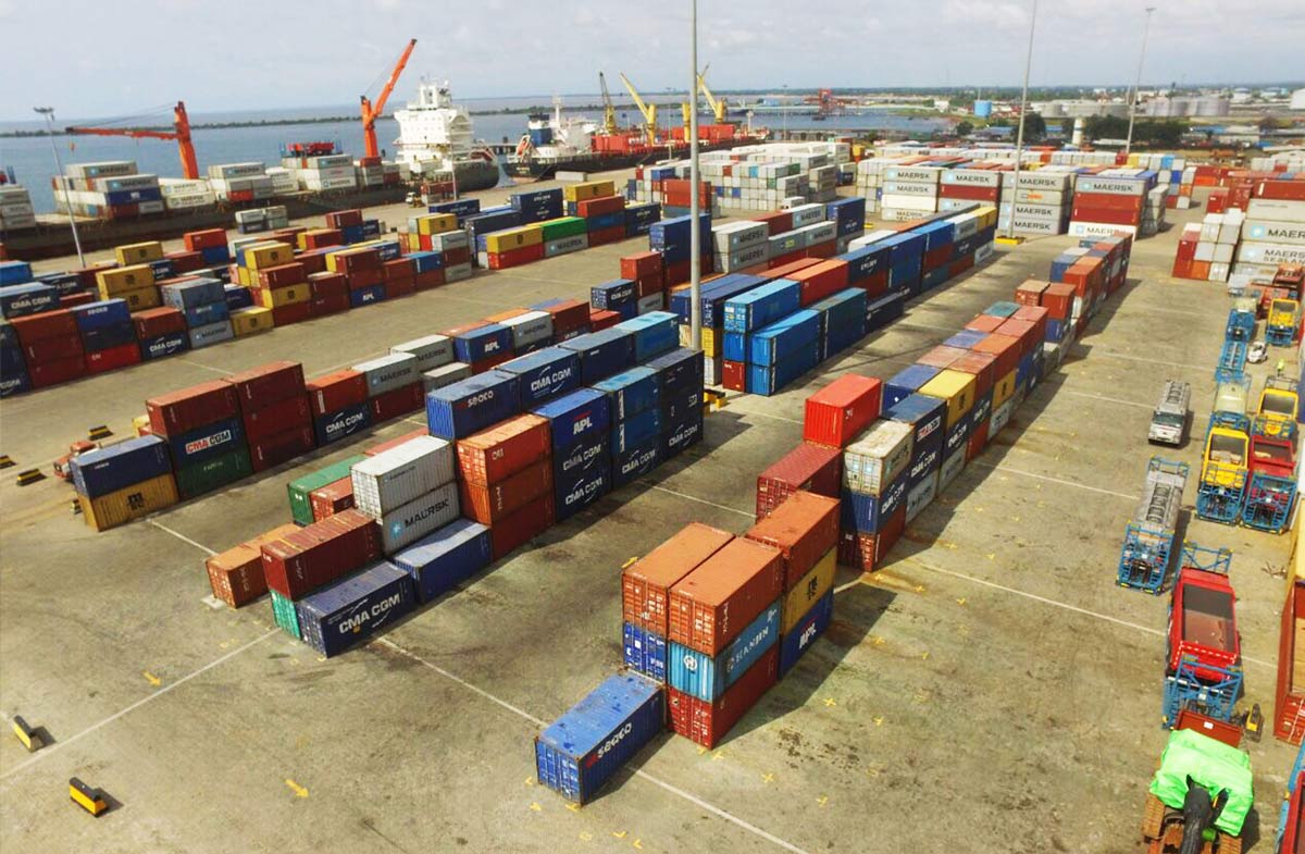 cargo containers at business park