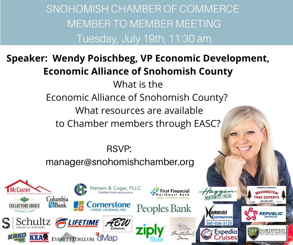 Event Promo Photo For Snohomish Chamber of Commerce Member to Member Meeting
