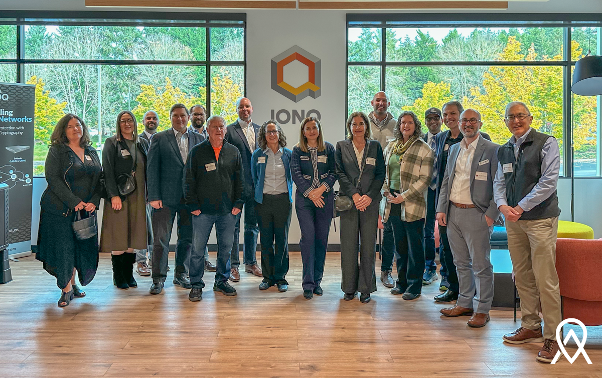 Representatives from EASC, Washington Department of Commerce and local and state officials at IonQ headquarters