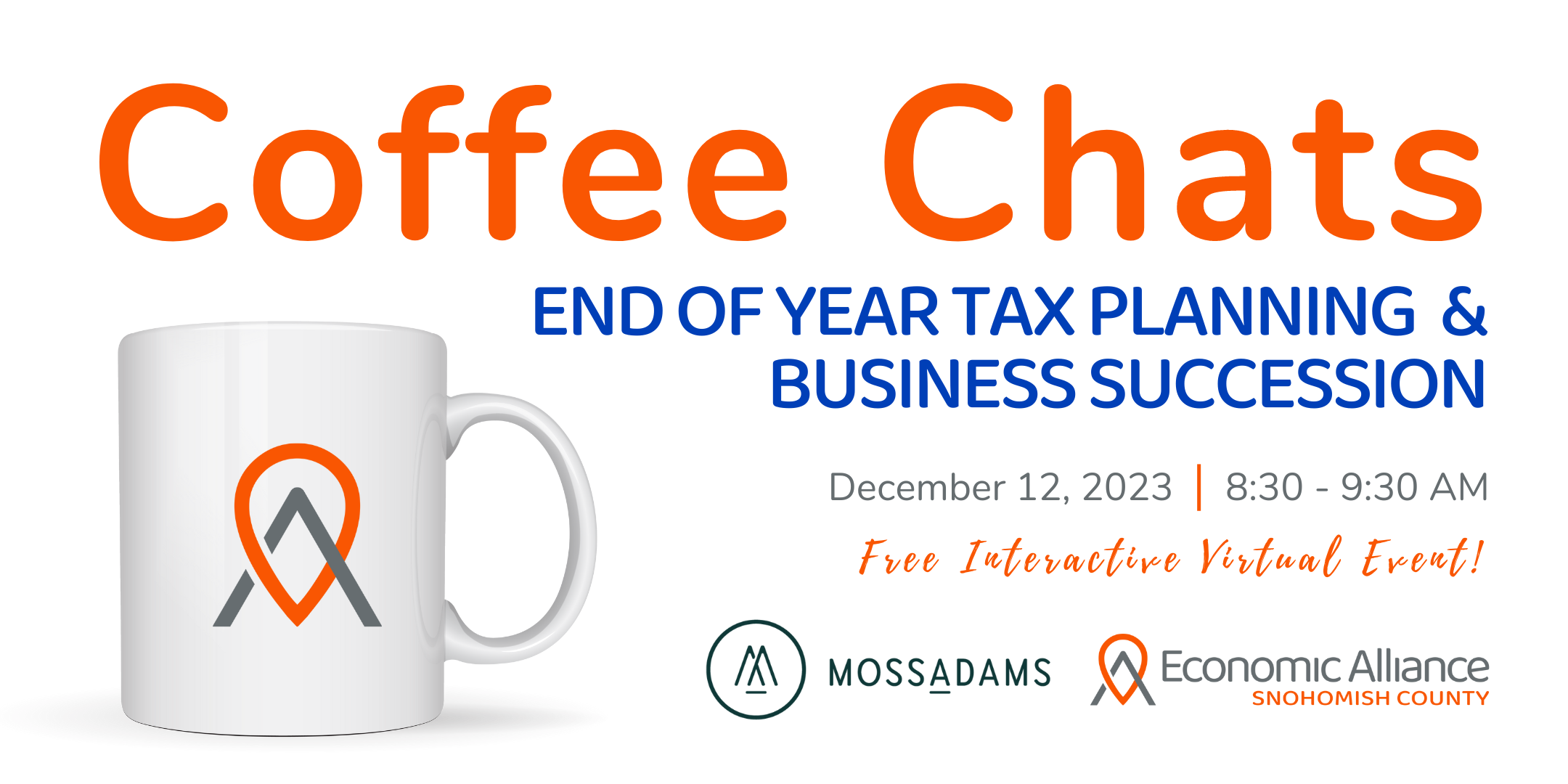 Event Promo Photo For Coffee Chats: End of Year Tax Planning and Business Succession