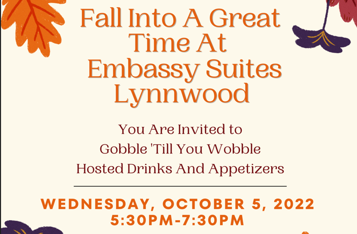 Event Promo Photo For Fall Into A Great Time at Embassy Suites Lynnwood