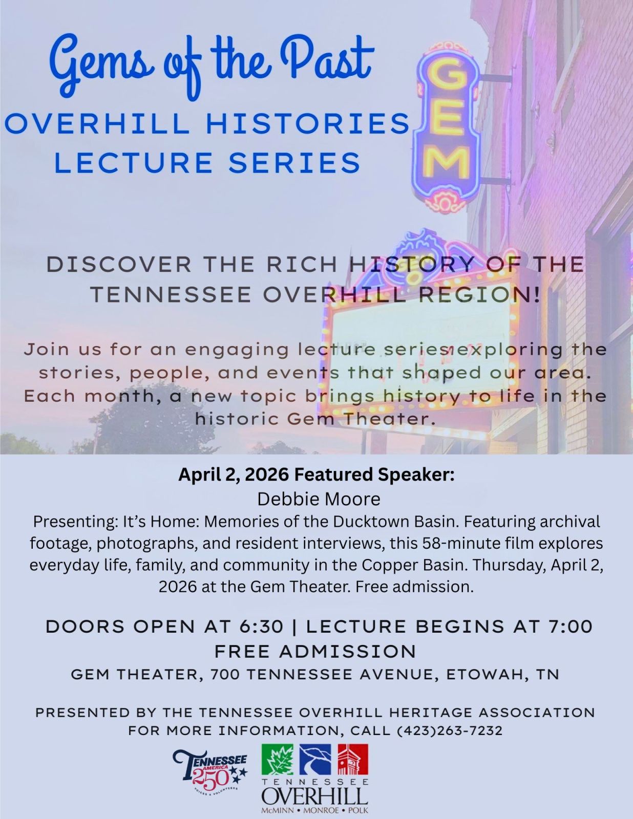 Event Promo Photo For Gems of the Past: It's Home: Memories of the Ducktown Basin